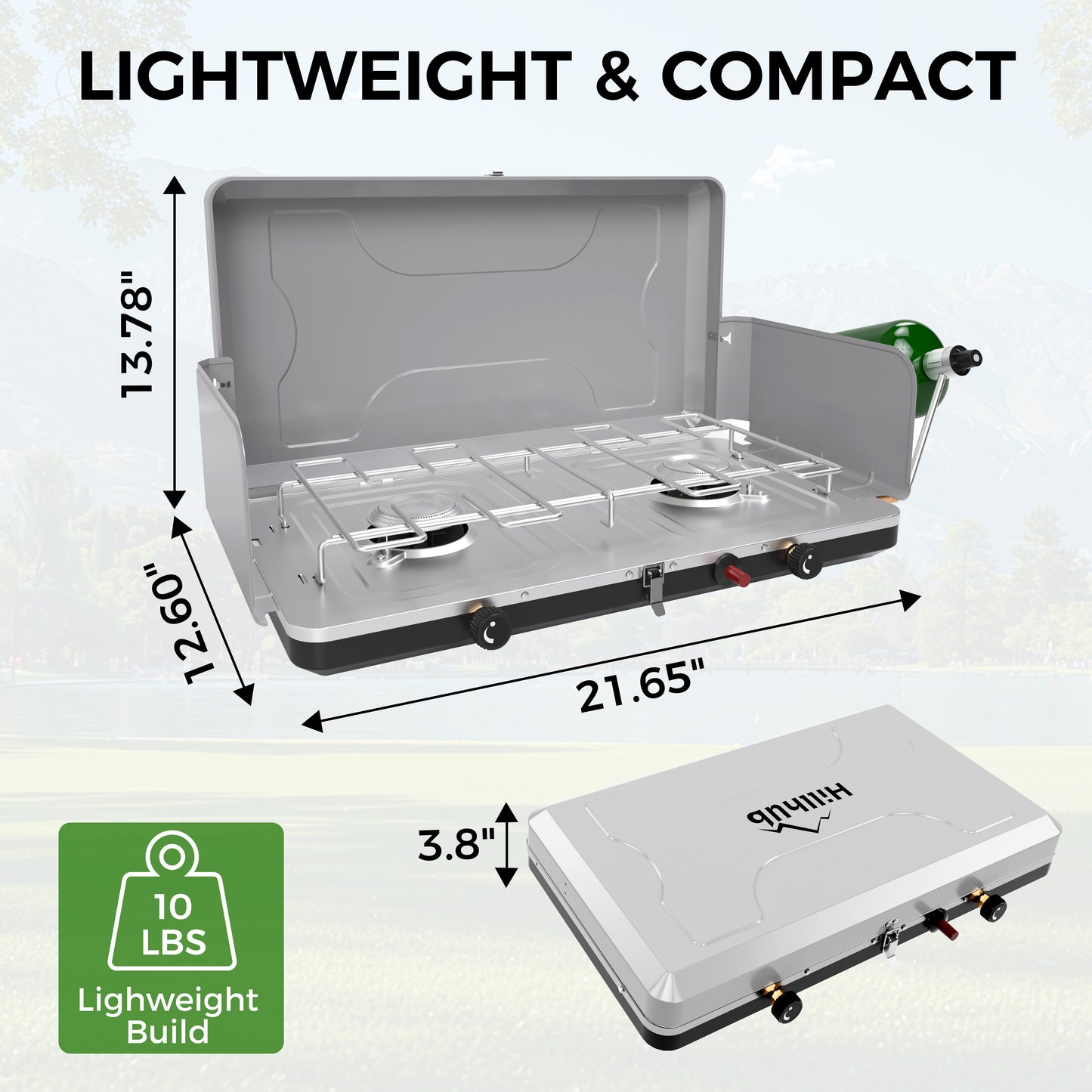 Hillhub Portable Dual Burner Propane Stove