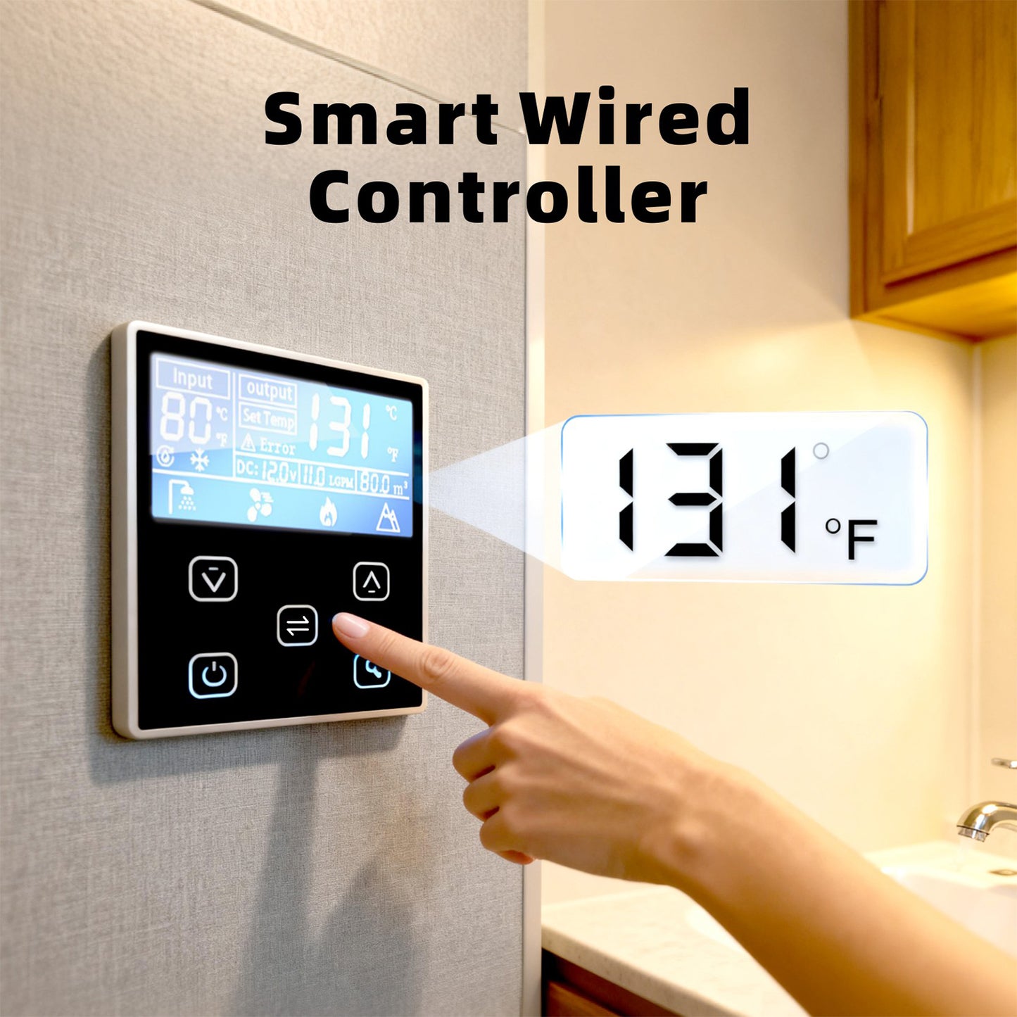 Hillhub RV Tankless Water Heater, 3.9 GPM Propane Instant Hot Water Heater for Motorhome Camper, 65,000 BTU On-Demand with Stable Temperature for Outdoor Shower & Travel Trailers