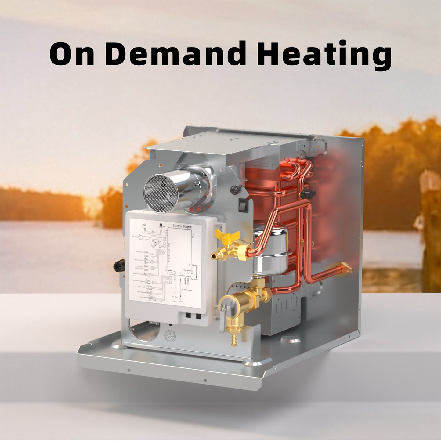 Hillhub RV Tankless Water Heater, 3.9 GPM On-Demand Instant Hot Water Heater for Motorhome Camper, 65,000 BTU Propane with Stable Temperature for Outdoor Shower & Travel Trailers