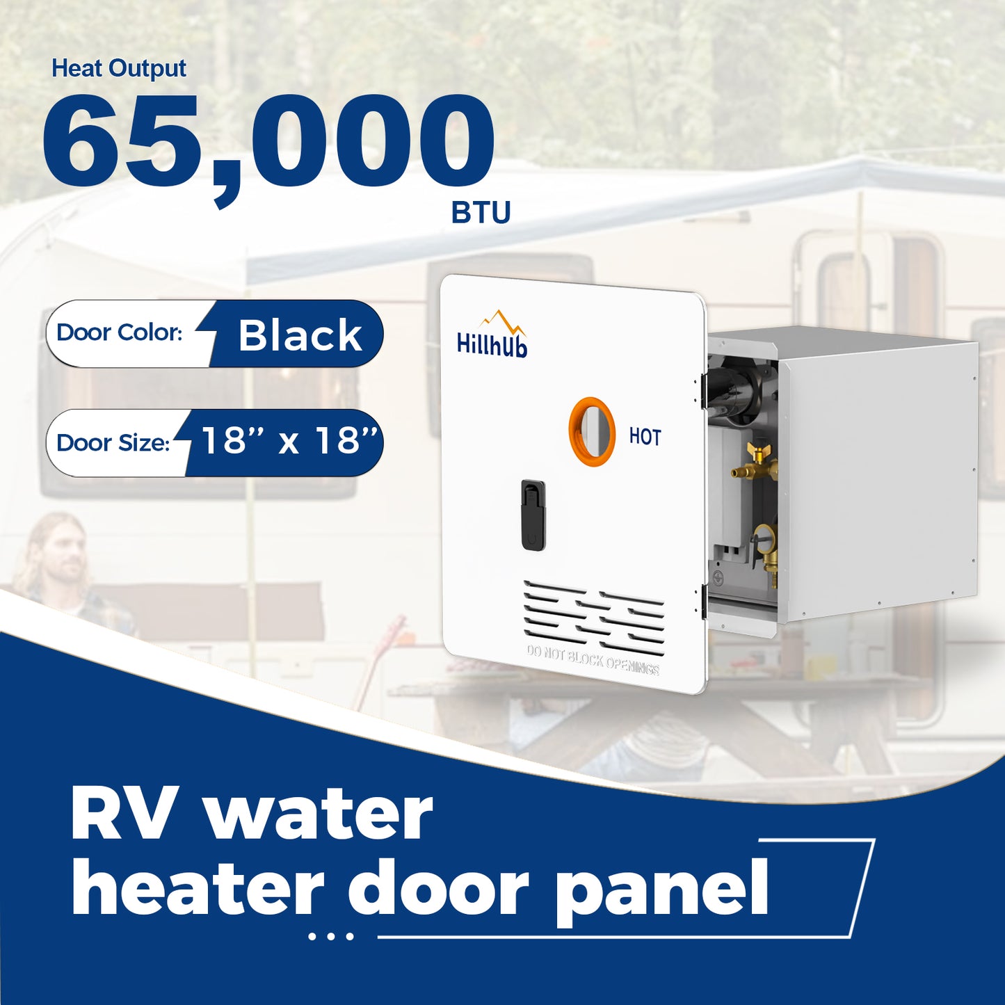18 x 18 Inches RV Water Heater White Door