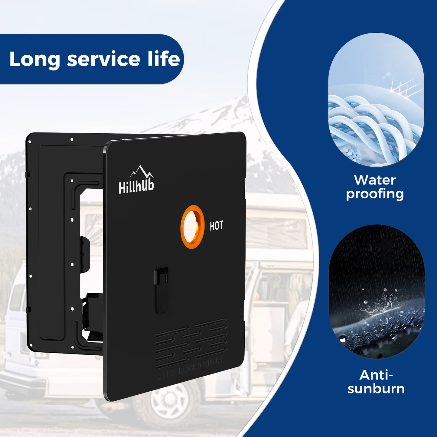 18 x 18 Inches RV Water Heater Black Door