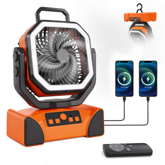Hillhub 40000mAh Rechargeable Camping Fan (Orange)