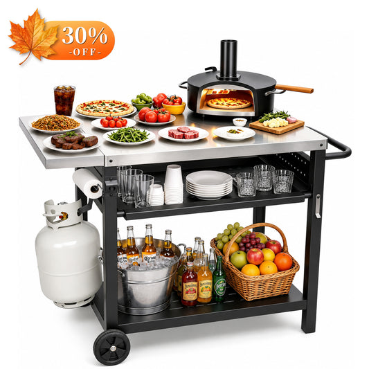 Hillhub Stainless Steel Movable Outdoor Grill Cart