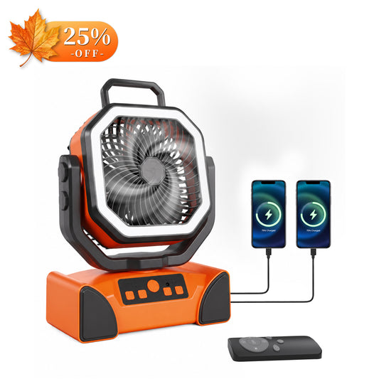 Hillhub 40000mAh Rechargeable Camping Fan (Orange)
