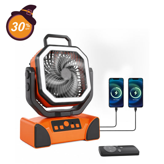 Hillhub 40000mAh Rechargeable Camping Fan (Orange)