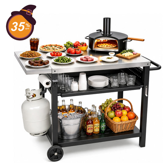Hillhub Stainless Steel Movable Outdoor Grill Cart