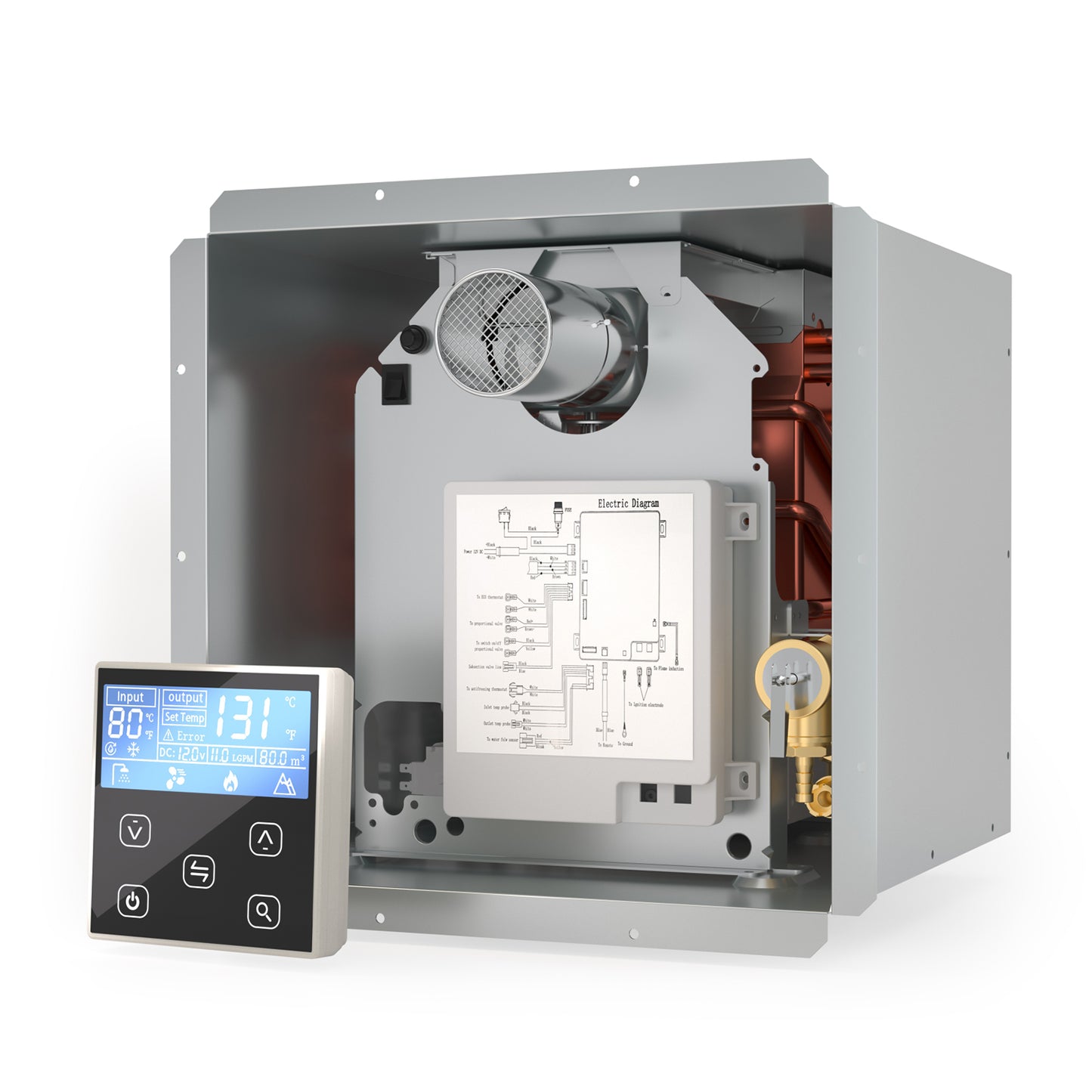 Hillhub RV Tankless Water Heater, 3.9 GPM Propane Instant Hot Water Heater for Motorhome Camper, 65,000 BTU On-Demand with Stable Temperature for Outdoor Shower & Travel Trailers