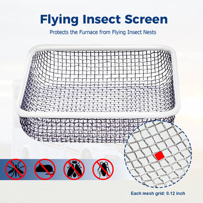 Hillhub 17PCS RV Furnace Vent Cover, Water Heater Vents Stainless Steel Mesh, Flying Insect Screen and Bug Covers for Camper, RV Accessories for Outside with Installation Tool