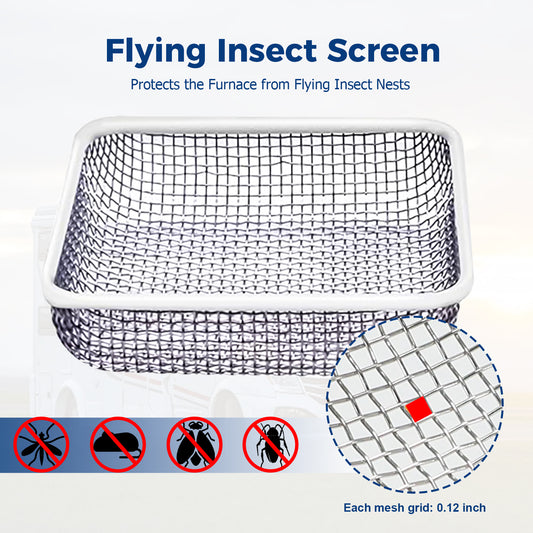 Hillhub 17PCS RV Furnace Vent Cover, Water Heater Vents Stainless Steel Mesh, Flying Insect Screen and Bug Covers for Camper, RV Accessories for Outside with Installation Tool