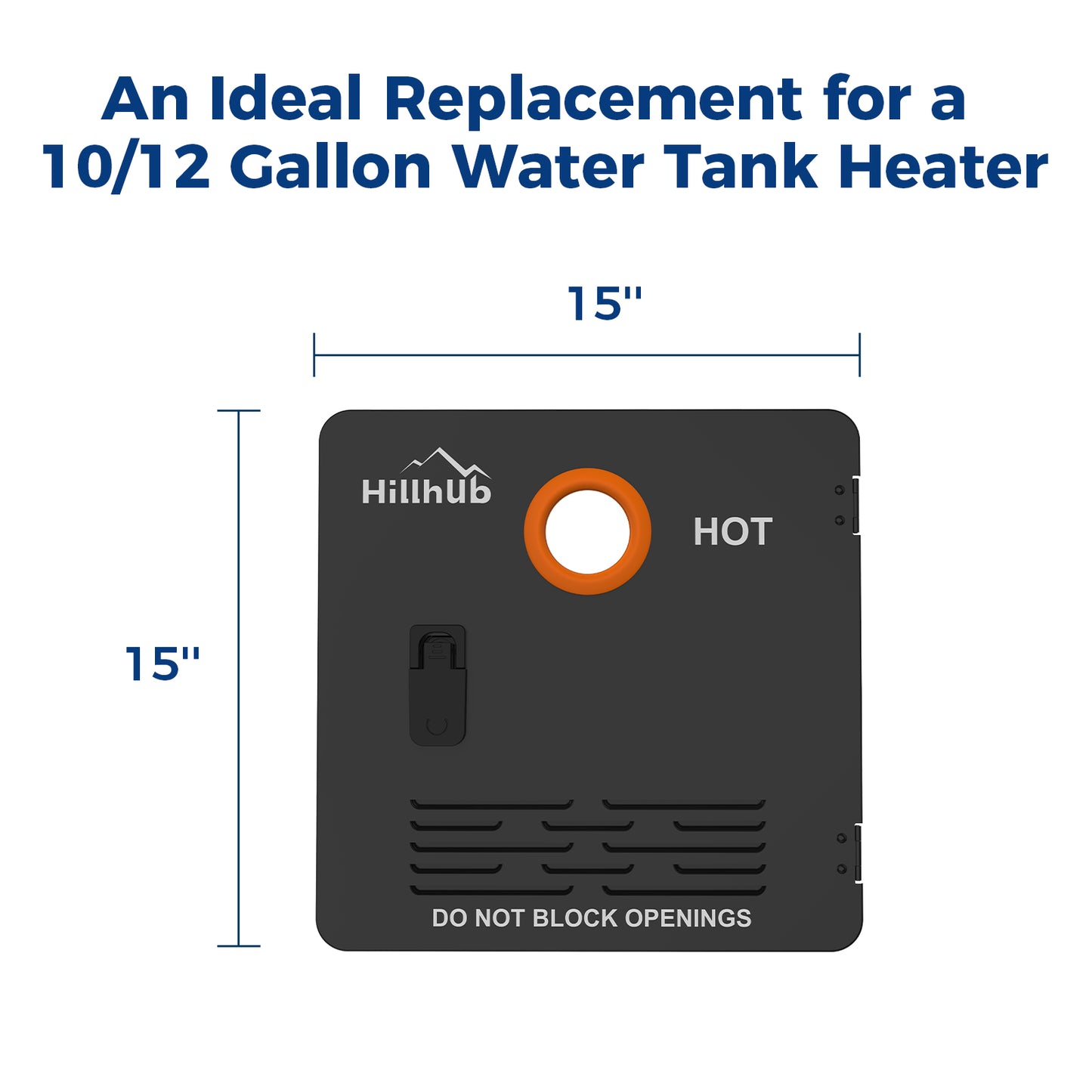 15 x 15 Inches RV Water Heater Black Door