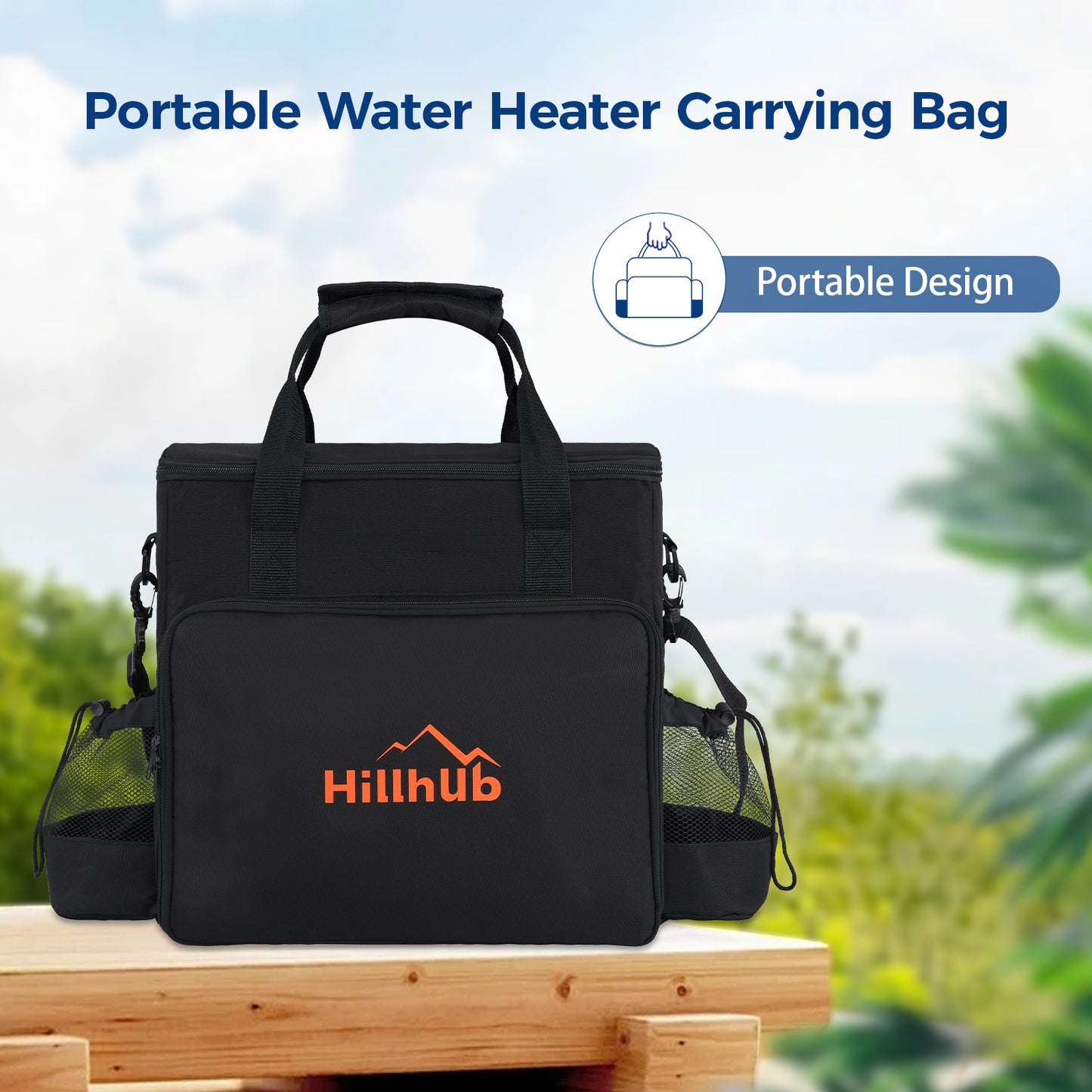 Hillhub Accessories Carry Bag for Portable Water Heater, Waterproof & Dustproof, Carrying Case with Pockets and Handles, Easy to Clean, Ideal for Outdoor Use, Only Bag