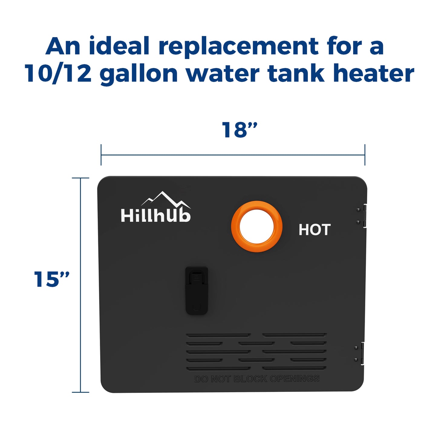 15 x 18 Inches RV Water Heater Black Door