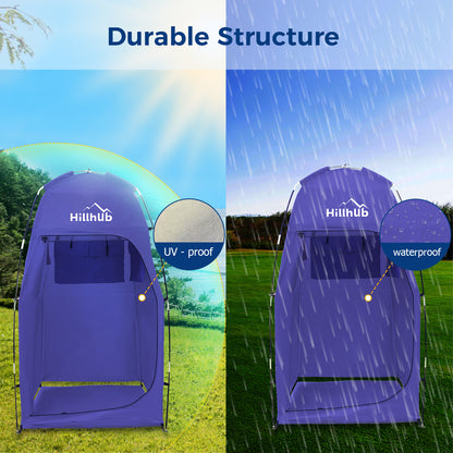 Hillhub Portable Camping Shower Tent with Floor, Outdoor Privacy Dressing Room, Toilet Sun Shelter with Carry Bag for Beach, Camping, 6.9 FT Extra Tall and Wind-Proof, 210D Oxford Cloth Waterproof