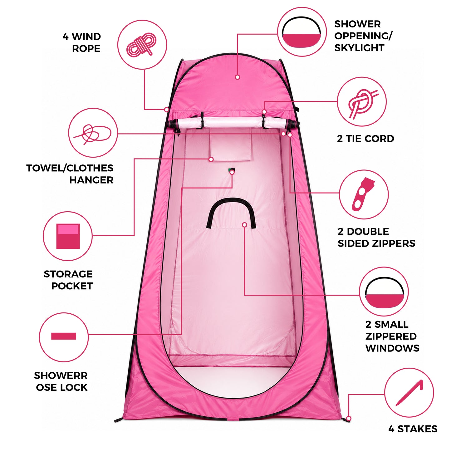 Hillhub Pop Up Camping Shower Tent