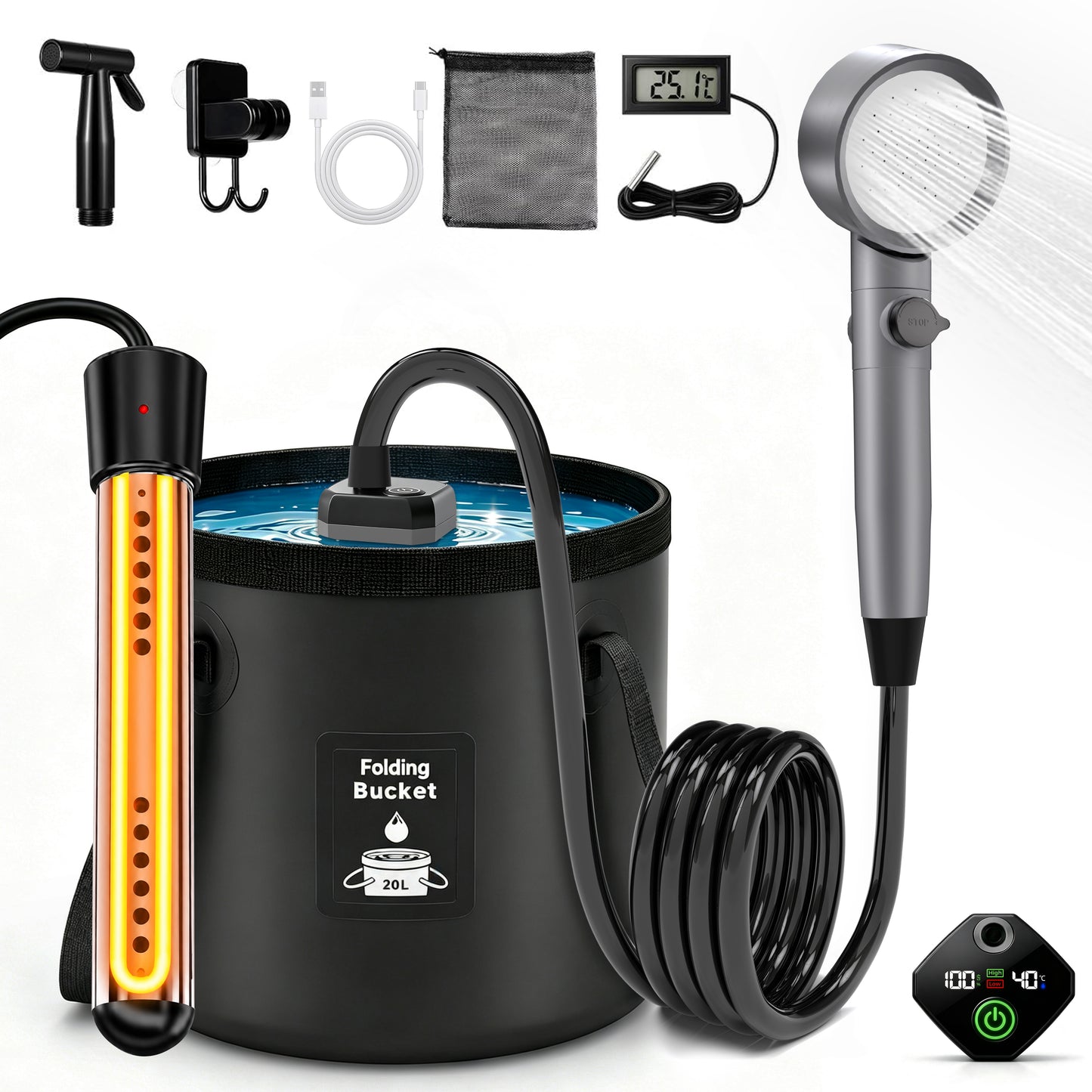 Hillhub Portable Camping Shower Kit