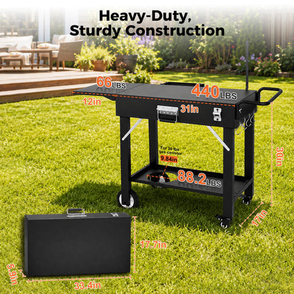 Hillihub Folding Grill Cart