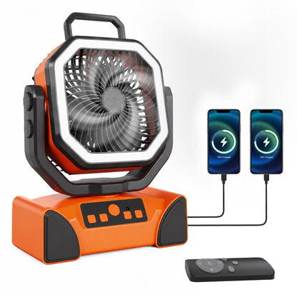 Hillhub 40000mAh Rechargeable Camping Fan (Orange)