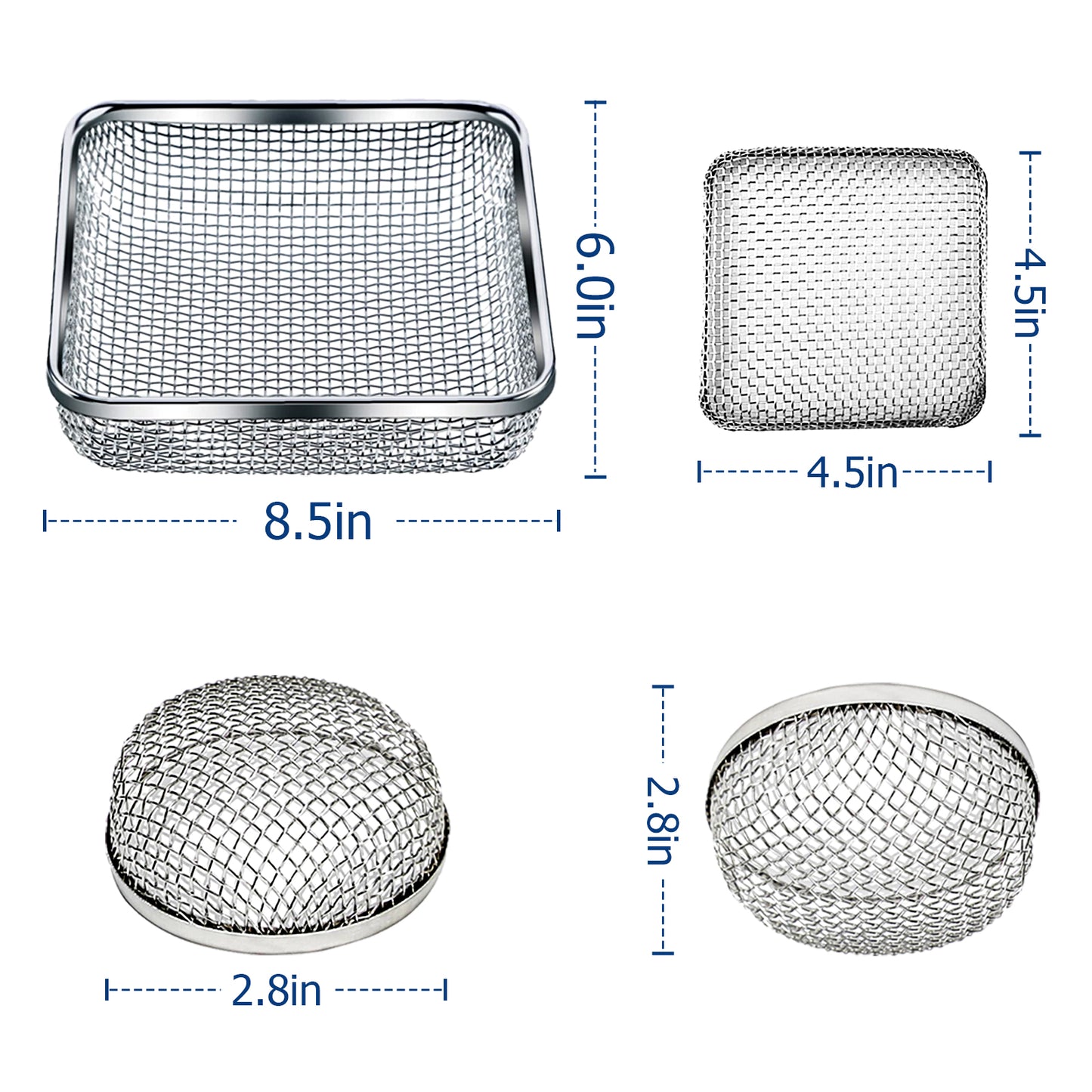 Hillhub 17PCS RV Furnace Vent Cover, Water Heater Vents Stainless Steel Mesh, Flying Insect Screen and Bug Covers for Camper, RV Accessories for Outside with Installation Tool