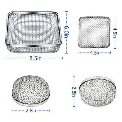 Hillhub 17PCS RV Furnace Vent Cover, Water Heater Vents Stainless Steel Mesh, Flying Insect Screen and Bug Covers for Camper, RV Accessories for Outside with Installation Tool