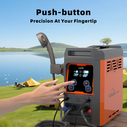 Hillhub Portable Propane Water Heater for Camping, Instant Hot Water Heater On Demand with 4000mAh Battery for Outdoor Showering and Cleaning, Included Water Pump & Showerhead