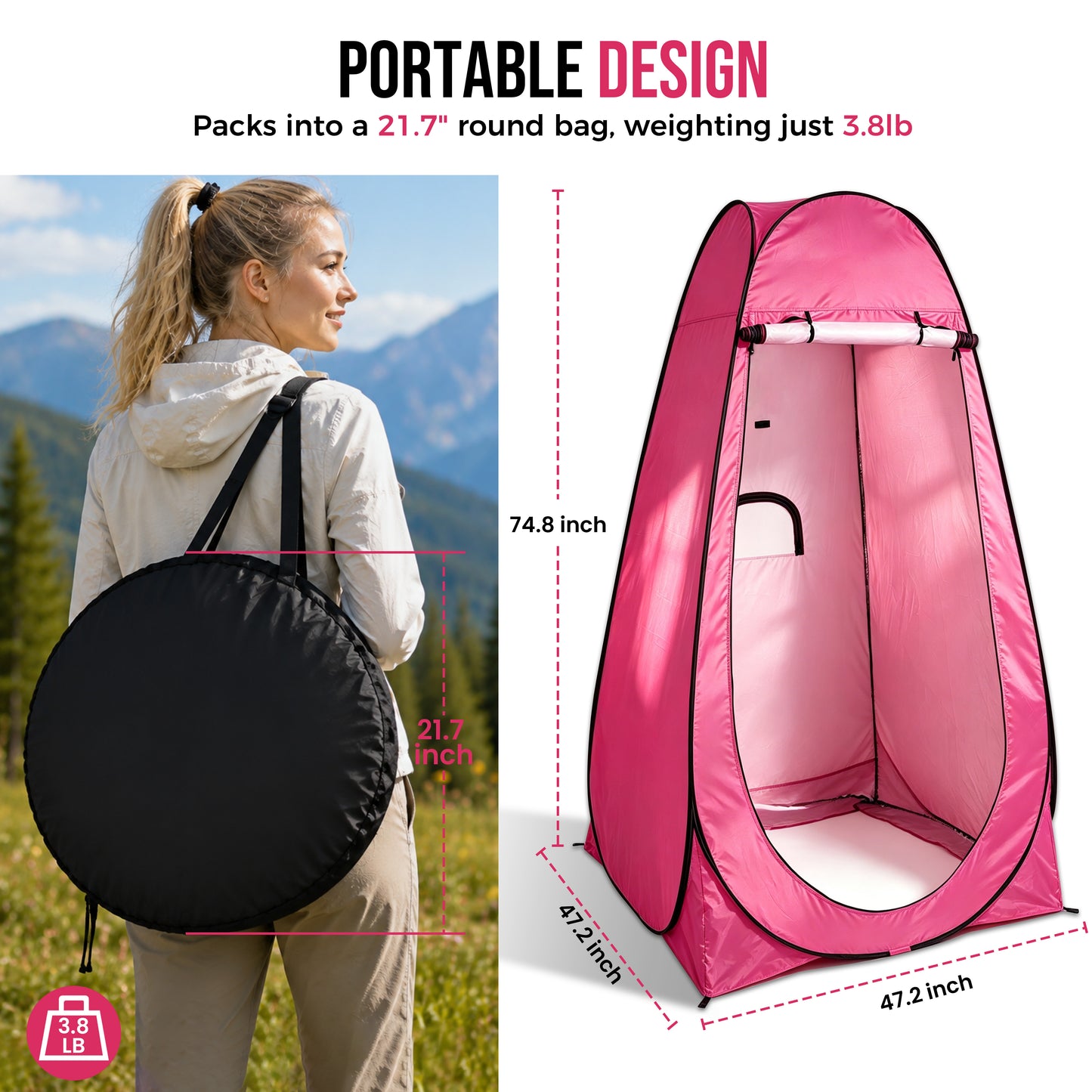 Hillhub Pop Up Camping Shower Tent