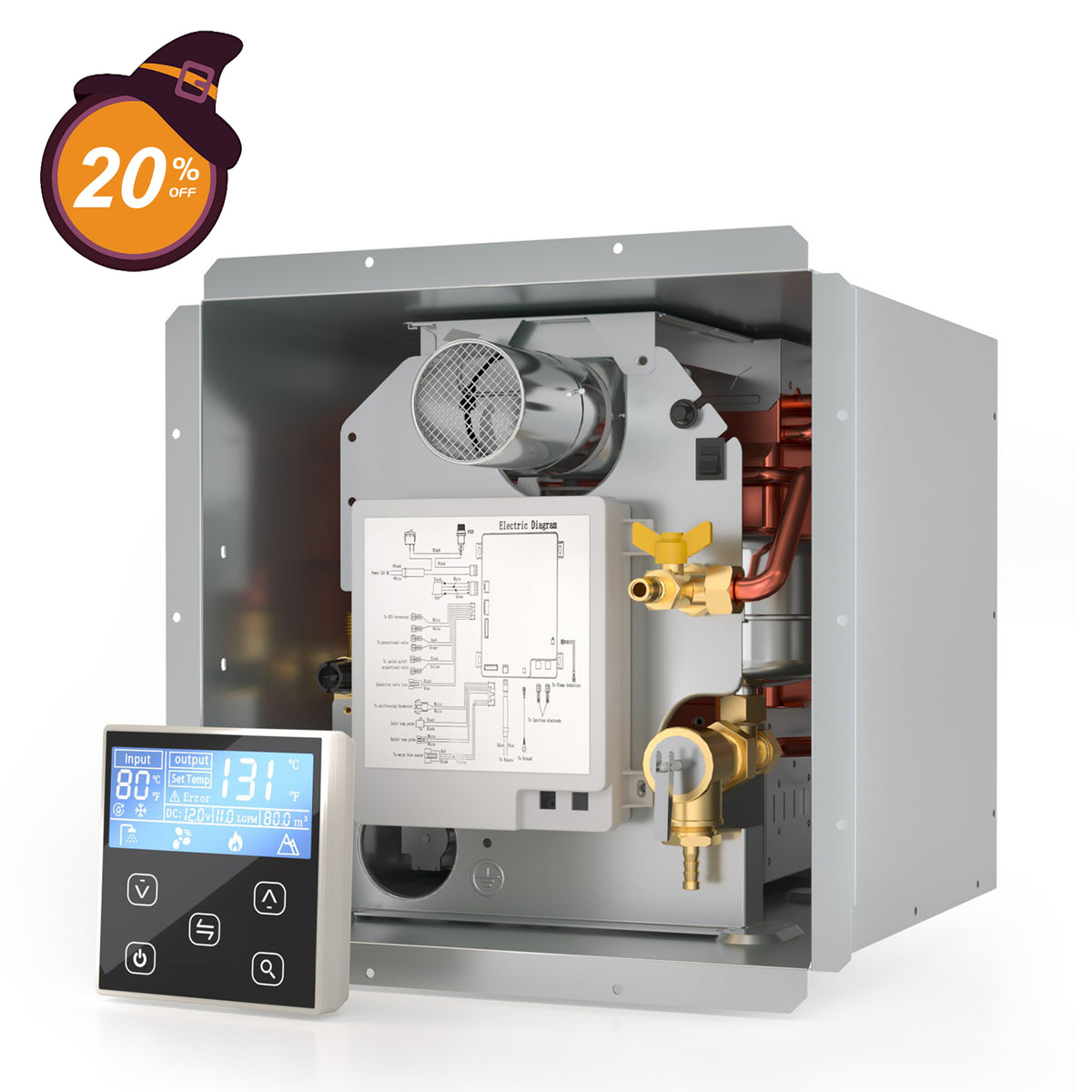 Hillhub 3.9 GPM  RV Tankless Water Heater With Front Water Outlet