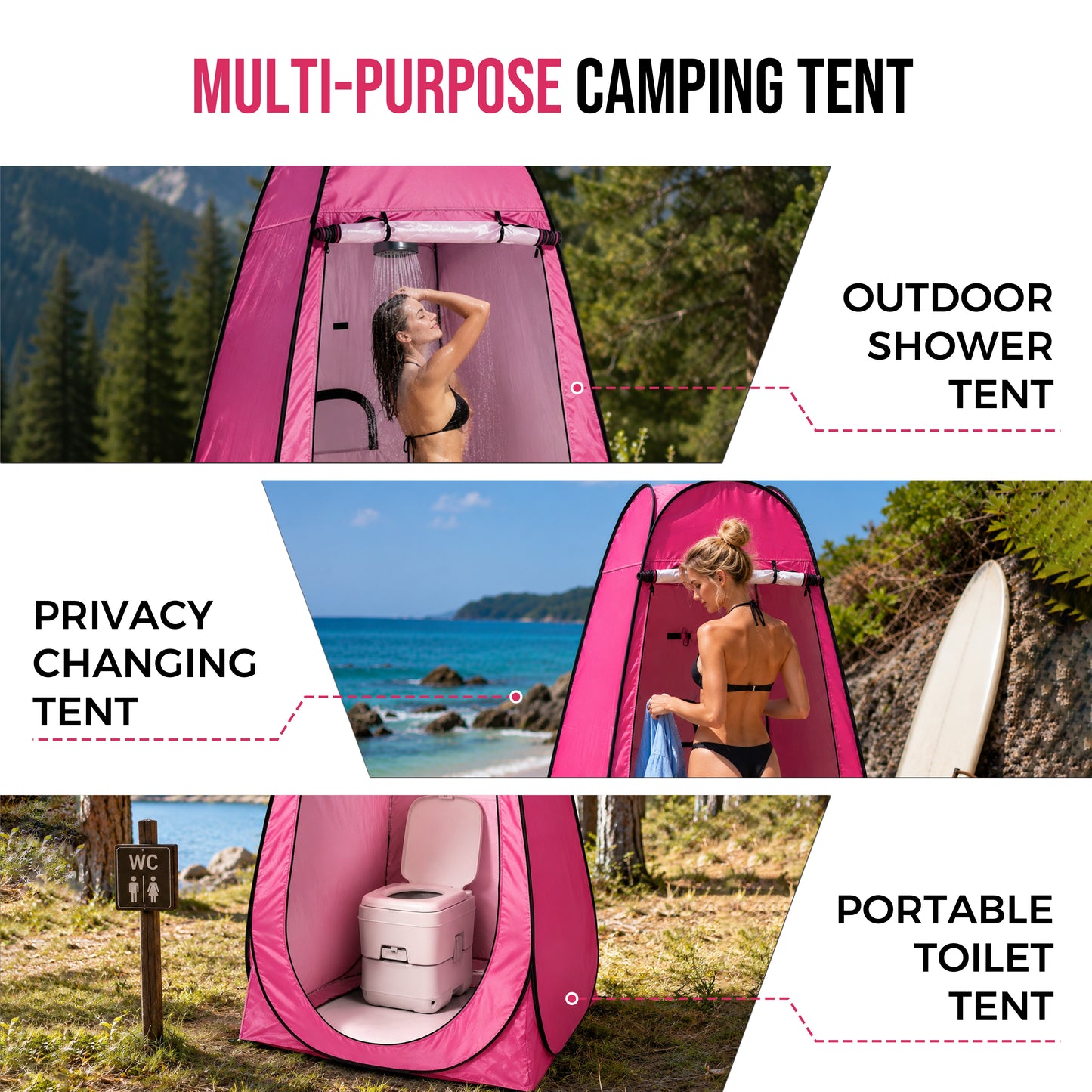 Hillhub Pop Up Camping Shower Tent
