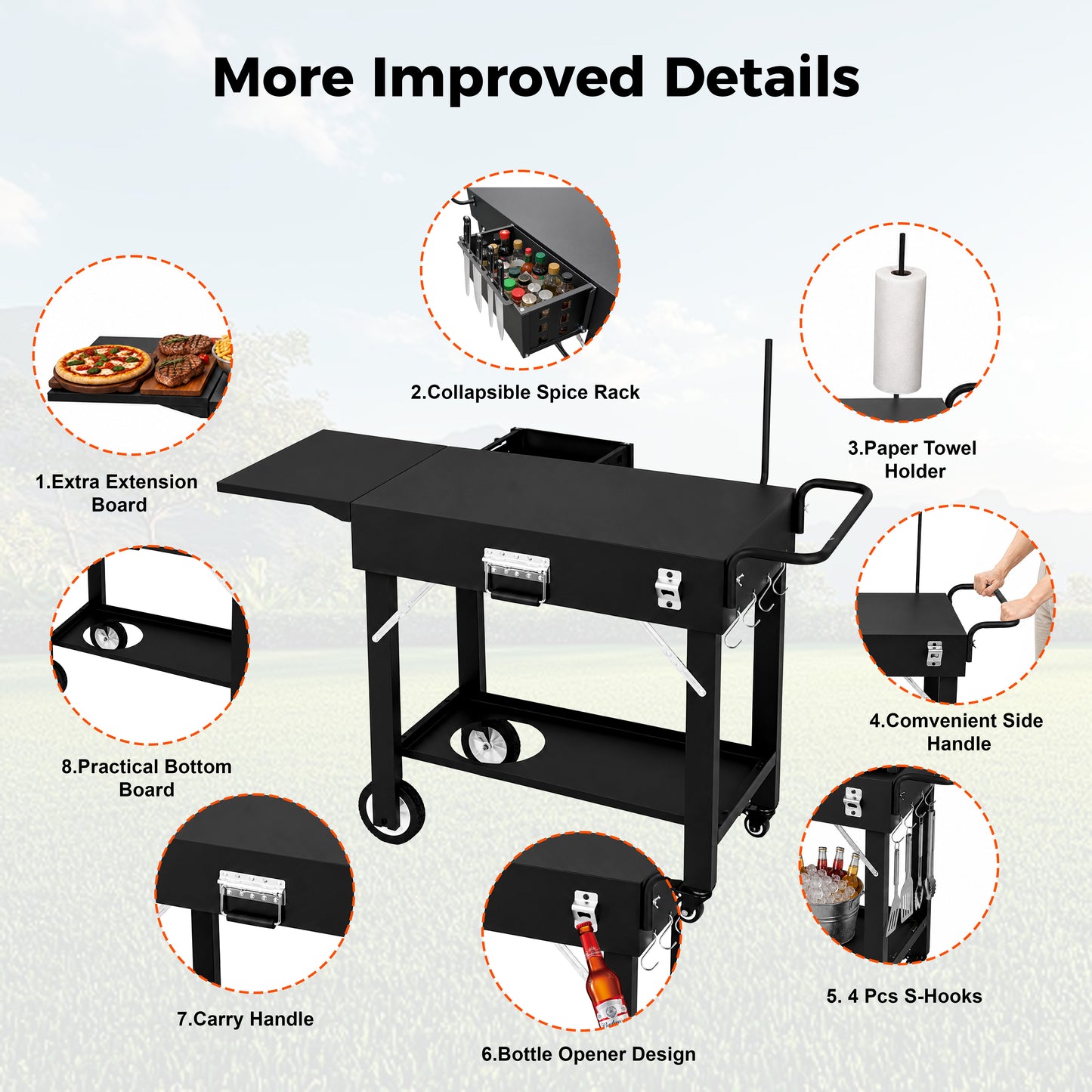 Hillihub Folding Grill Cart