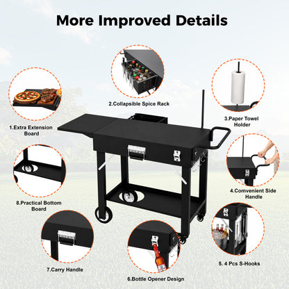 Hillihub Folding Grill Cart
