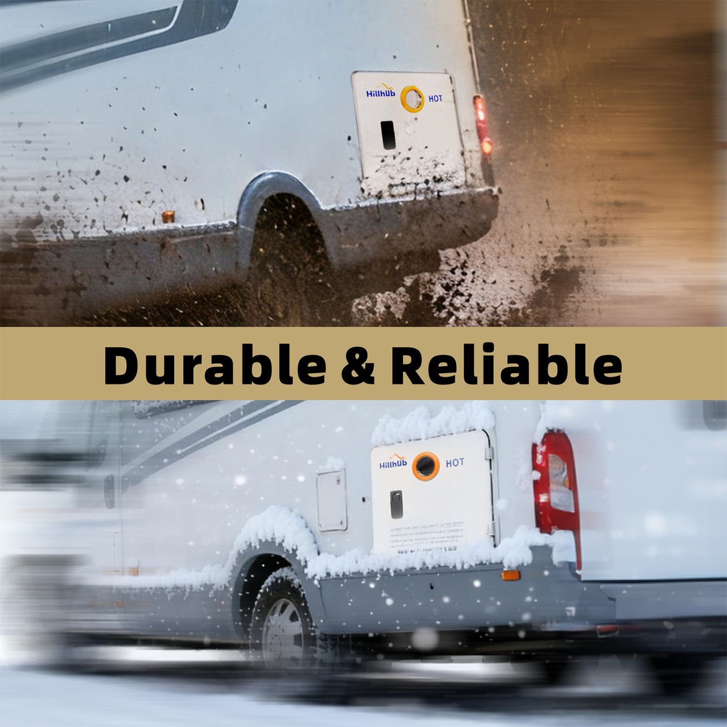 Hillhub RV Tankless Water Heater, 3.9 GPM On-Demand Instant Hot Water Heater for Motorhome Camper, 65,000 BTU Propane with Stable Temperature for Outdoor Shower & Travel Trailers