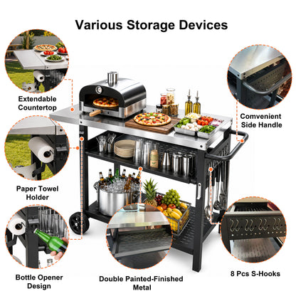 Stainless Steel Movable Outdoor Grill Cart