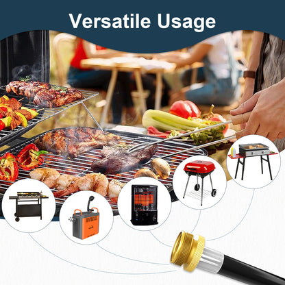 Hillhub 5 Feet Propane Gas Hose Adapter Connect 1lb to 20lb for Hillhub Portable Water Heaters, Converts 1lb Appliances to 5-40lb Tanks, Replacement for Qcc1/Type 1 Tank, Certified