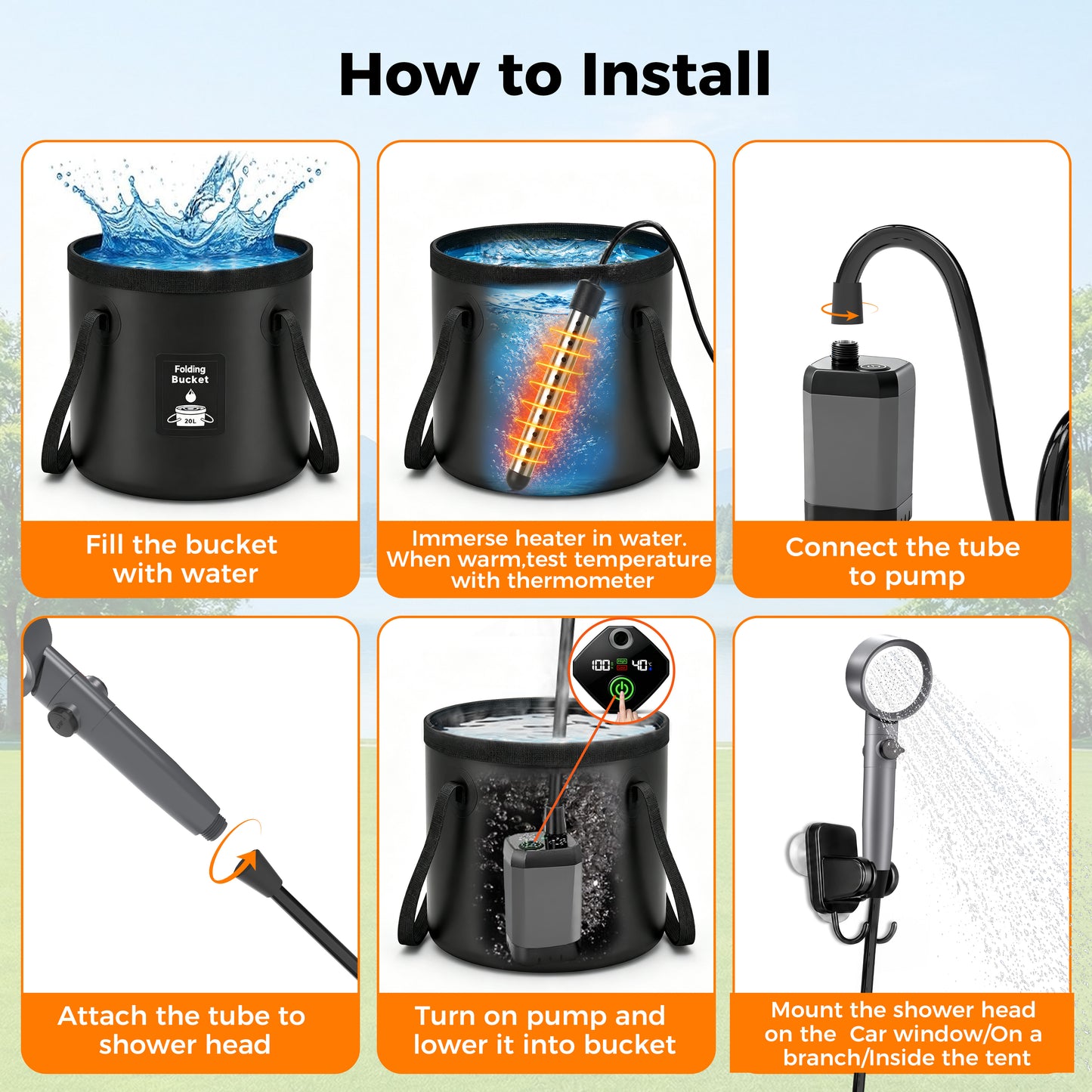 Hillhub Portable Camping Shower Kit