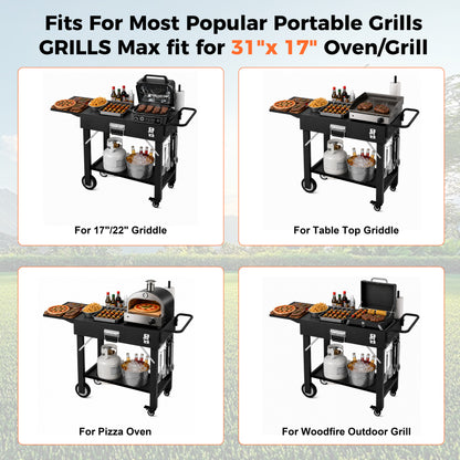 Hillihub Folding Grill Cart