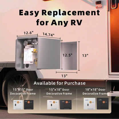Hillhub RV Tankless Water Heater, 3.9 GPM On-Demand Instant Hot Water Heater for Motorhome Camper, 65,000 BTU Propane with Stable Temperature for Outdoor Shower & Travel Trailers