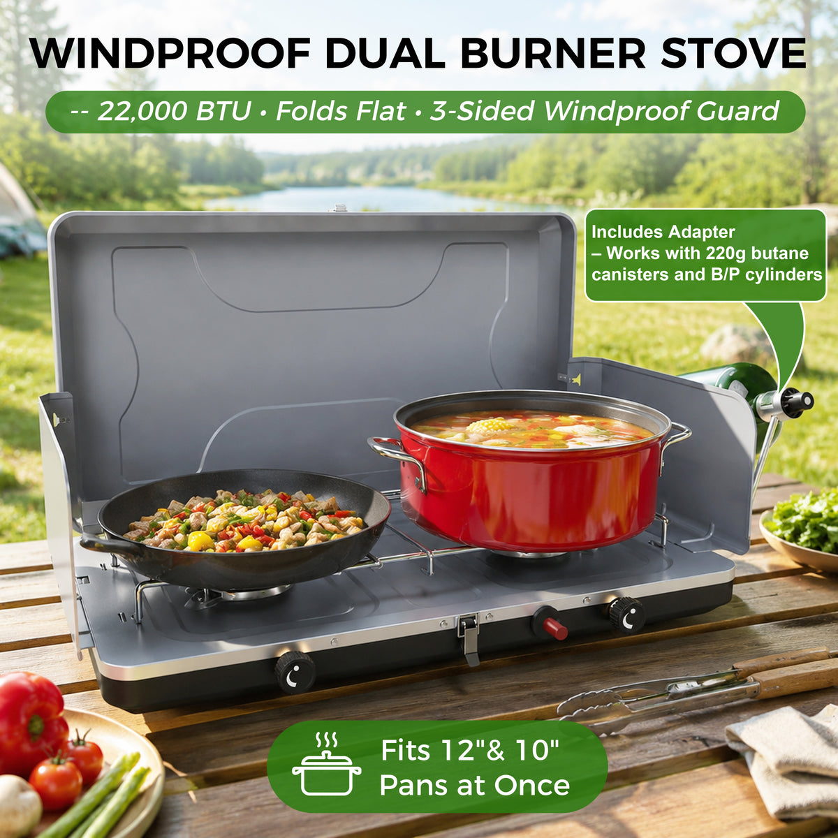 Hillhub Dual Burner Propane Camping Stove
