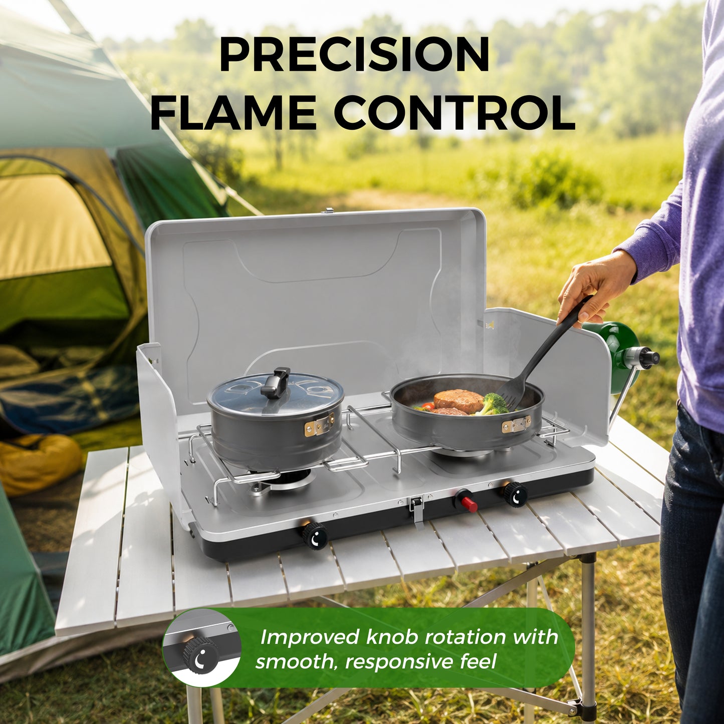 Hillhub Portable Dual Burner Propane Stove