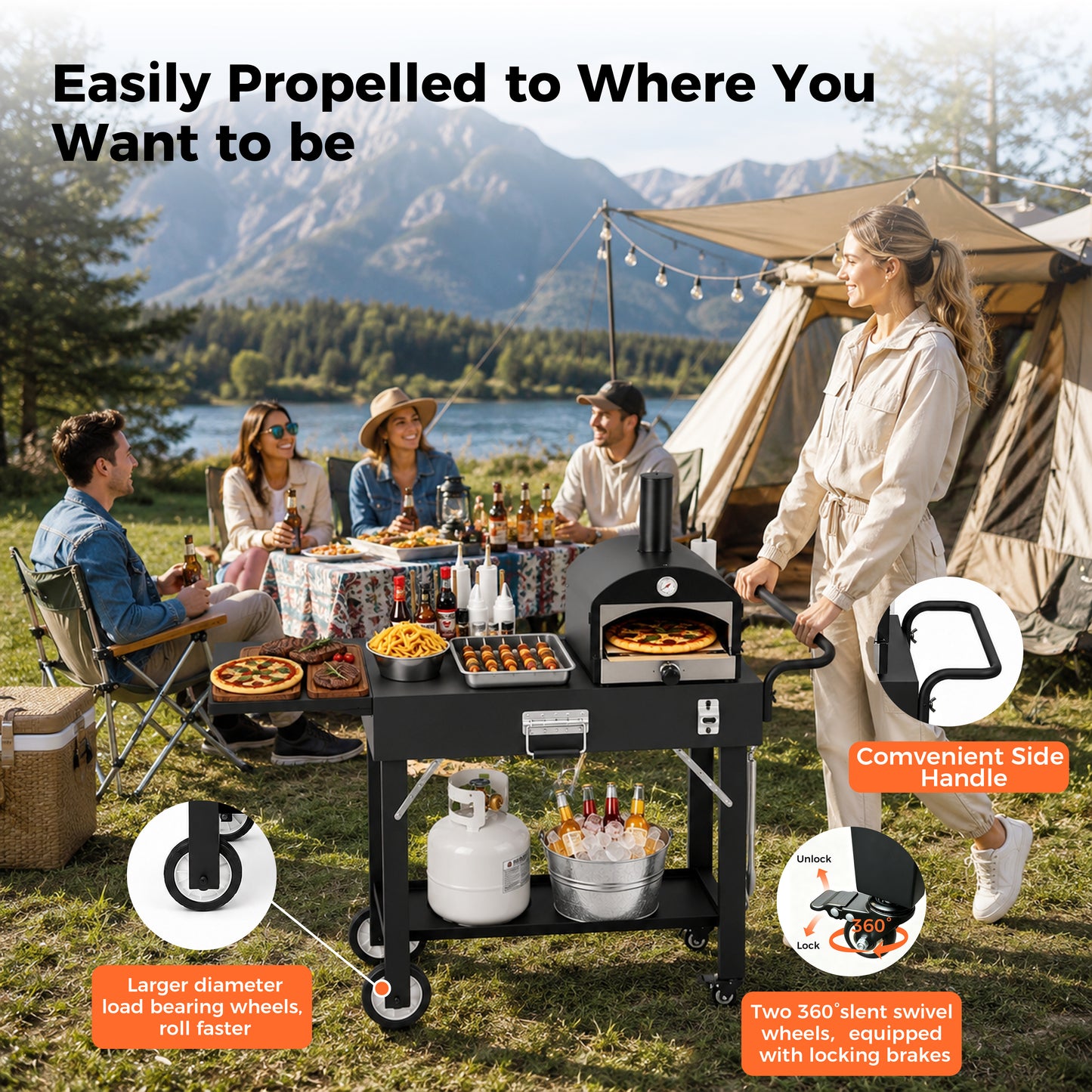Hillihub Folding Grill Cart