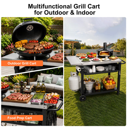 Stainless Steel Movable Outdoor Grill Cart