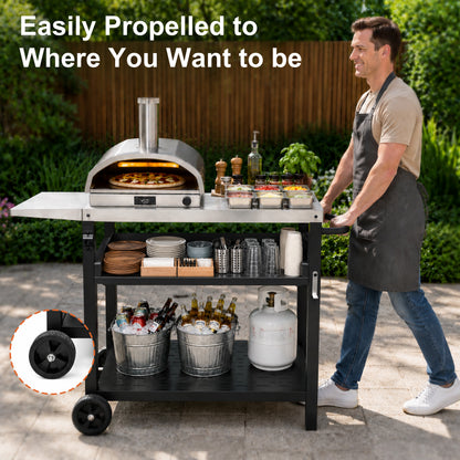 Stainless Steel Movable Outdoor Grill Cart