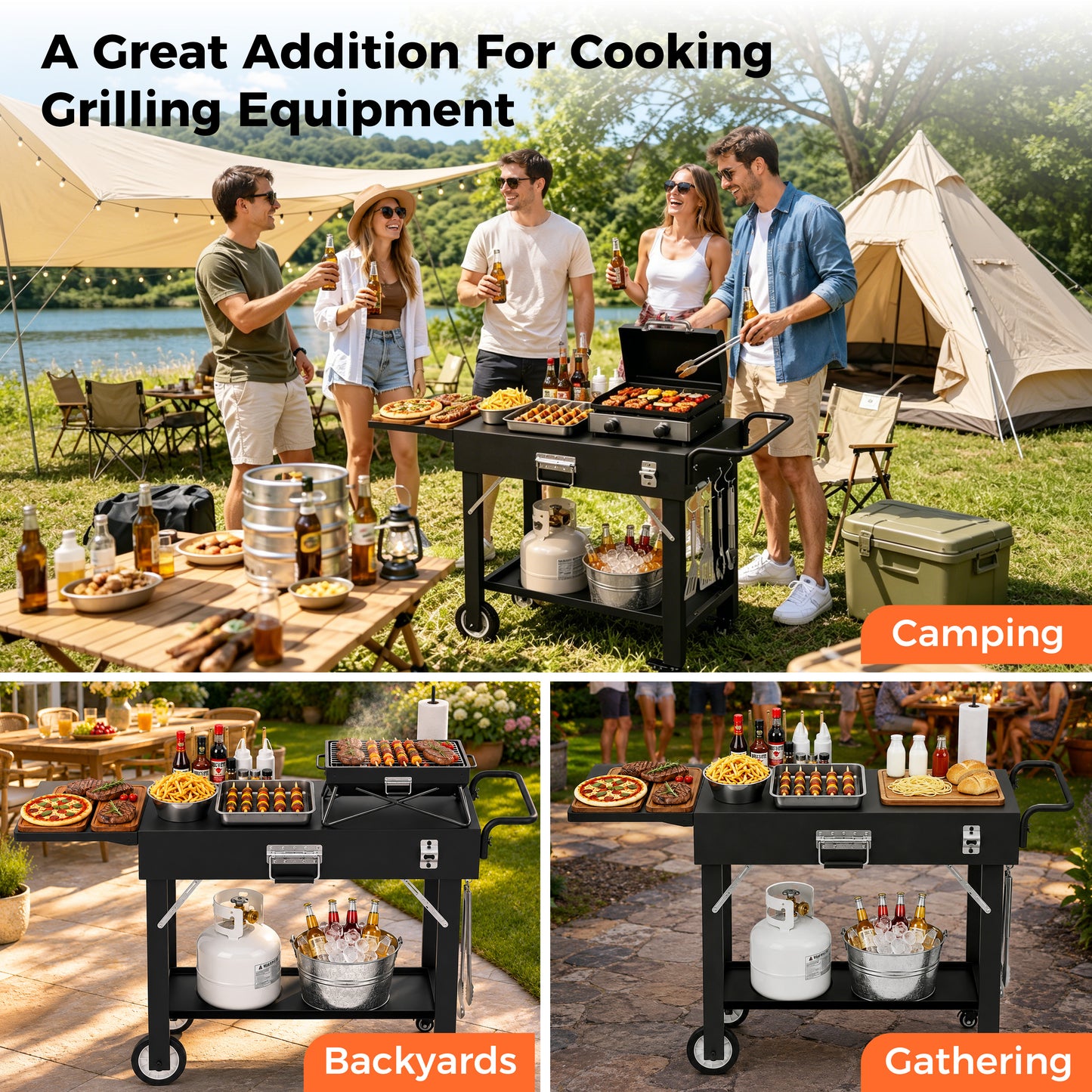 Hillihub Folding Grill Cart