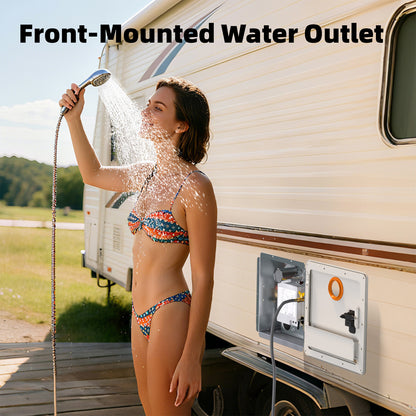 Hillhub RV Tankless Water Heater, 3.9 GPM On-Demand Instant Hot Water Heater for Motorhome Camper, 65,000 BTU Propane with Stable Temperature for Outdoor Shower & Travel Trailers