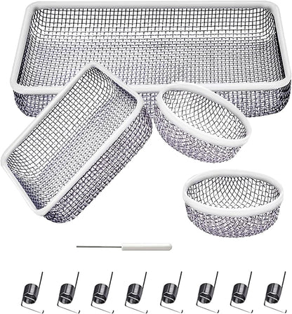 Hillhub 17PCS RV Furnace Vent Cover, Water Heater Vents Stainless Steel Mesh, Flying Insect Screen and Bug Covers for Camper, RV Accessories for Outside with Installation Tool