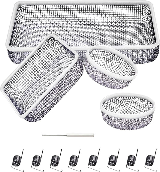 Hillhub 17PCS RV Furnace Vent Cover, Water Heater Vents Stainless Steel Mesh, Flying Insect Screen and Bug Covers for Camper, RV Accessories for Outside with Installation Tool