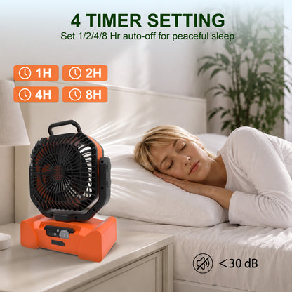 Orange Portable Camping Fan