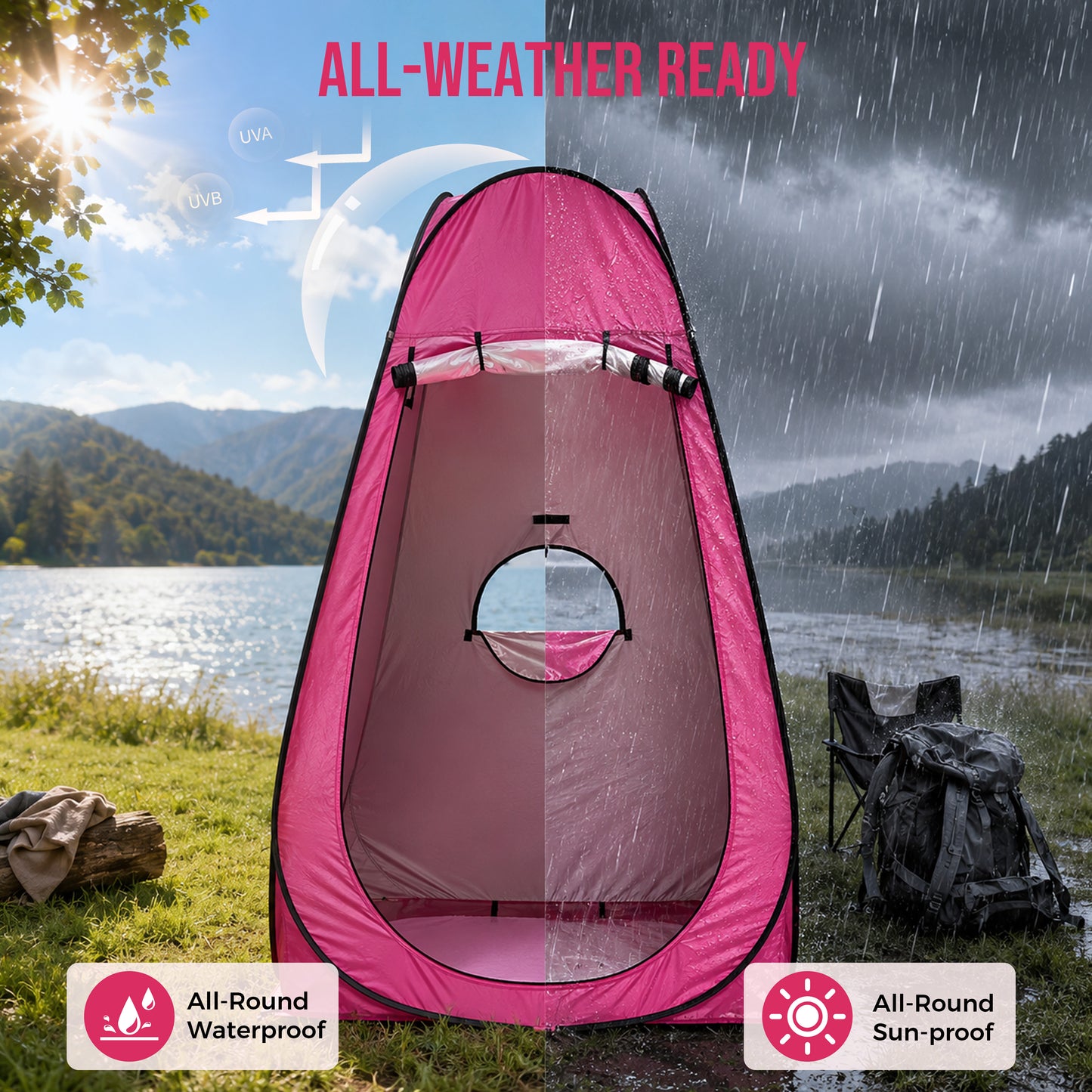 Hillhub Pop Up Camping Shower Tent