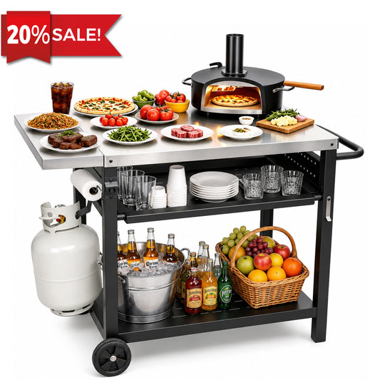 Hillhub Stainless Steel Movable Outdoor Grill Cart