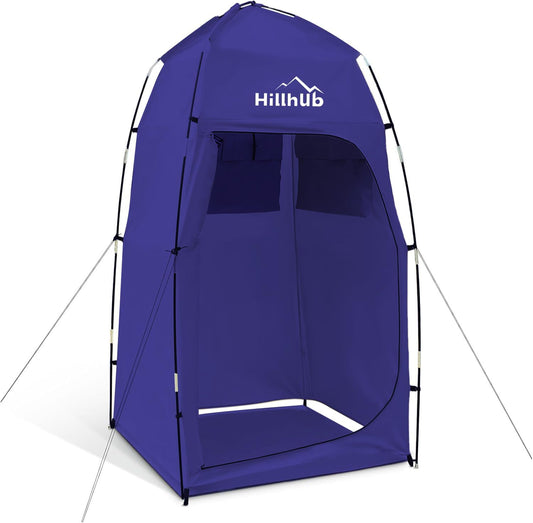 Hillhub Portable Camping Shower Tent with Floor, Outdoor Privacy Dressing Room, Toilet Sun Shelter with Carry Bag for Beach, Camping, 6.9 FT Extra Tall and Wind-Proof, 210D Oxford Cloth Waterproof